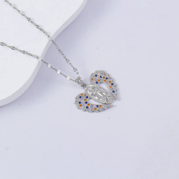Necklace Titanium Steel Copper Water Wave Chain Cross Pendant Electroplated Light Luxury Elegant Highend Jewelry
