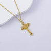 Necklace Titanium Steel Copper Water Wave Chain Cross Pendant Electroplated Light Luxury Elegant Highend Jewelry