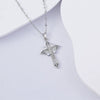 Necklace Titanium Steel Copper Water Wave Chain Cross Pendant Electroplated Light Luxury Elegant Highend Jewelry
