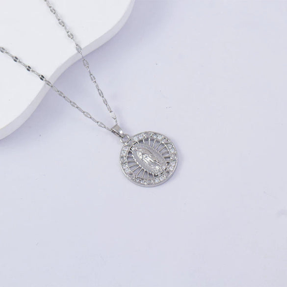 Necklace Titanium Steel Copper Water Wave Chain Cross Pendant Electroplated Light Luxury Elegant Highend Jewelry