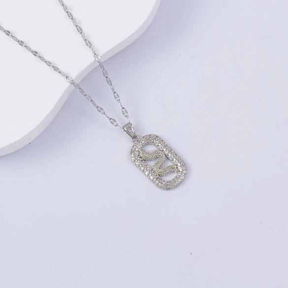 Necklace Titanium Steel Copper Water Wave Chain Cross Pendant Electroplated Light Luxury Elegant Highend Jewelry