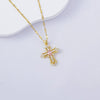 Necklace Titanium Steel Copper Water Wave Chain Cross Pendant Electroplated Light Luxury Elegant Highend Jewelry
