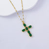 Necklace Titanium Steel Copper Water Wave Chain Cross Pendant Electroplated Light Luxury Elegant Highend Jewelry