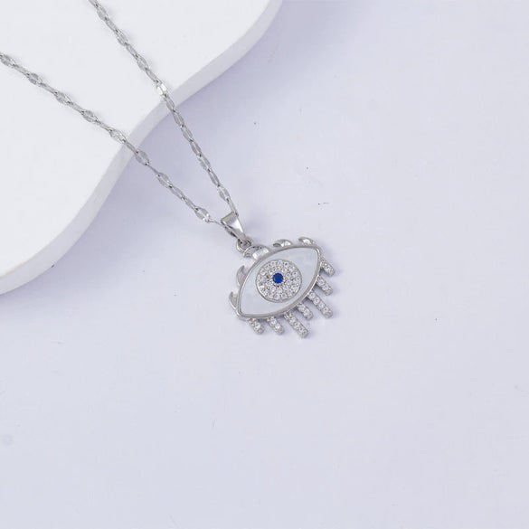 Necklace Titanium Steel Copper Water Wave Chain Cross Pendant Electroplated Light Luxury Elegant Highend Jewelry