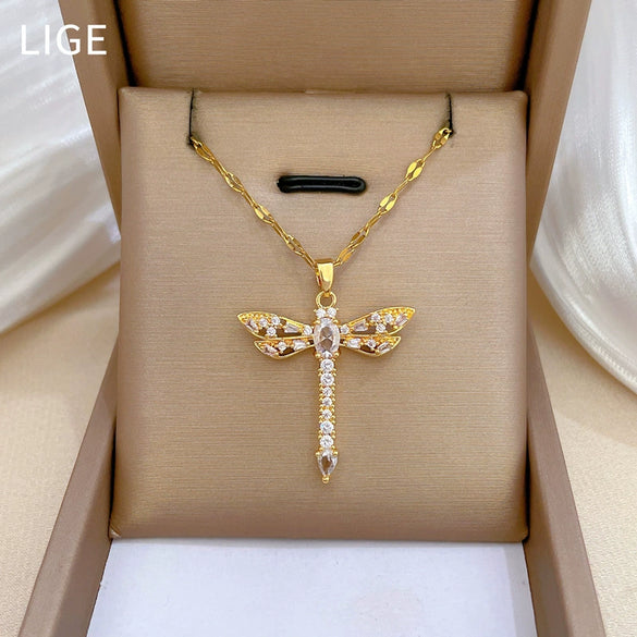 Necklace Titanium Steel Copper Zircon Geometric Light Luxury Elegant Gorgeous Natural Unisex