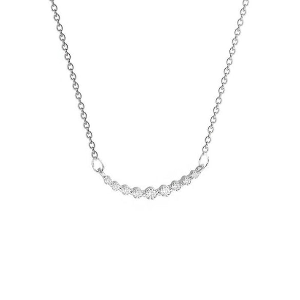 Necklace Titanium Steel Cross Chain Inlaid Zircon Mixed Gem Inlay Geometric Lovely Design