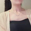 Necklace Titanium Steel Cross Chain Inlaid Zircon Mixed Gem Inlay Geometric Lovely Design