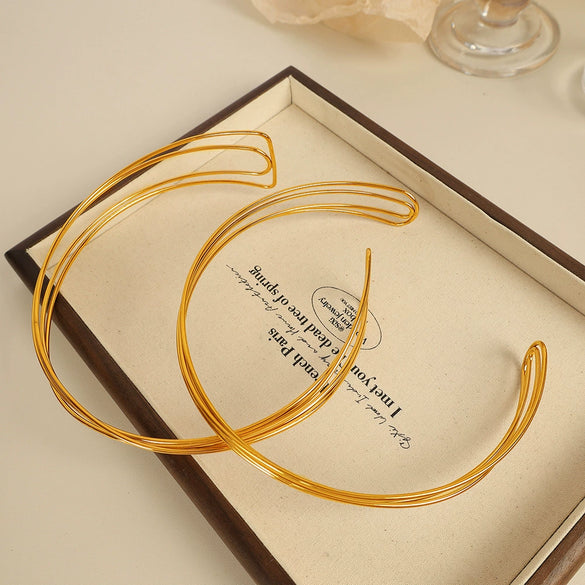 Necklace 316L Stainless Steel Cshaped Open Electroplating Fashion Jewelry For Women