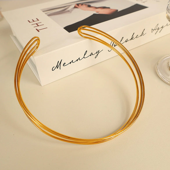 Necklace 316L Stainless Steel Cshaped Open Electroplating Fashion Jewelry For Women