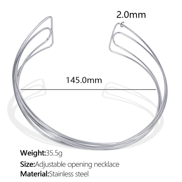 Necklace 316L Stainless Steel Cshaped Open Electroplating Fashion Jewelry For Women