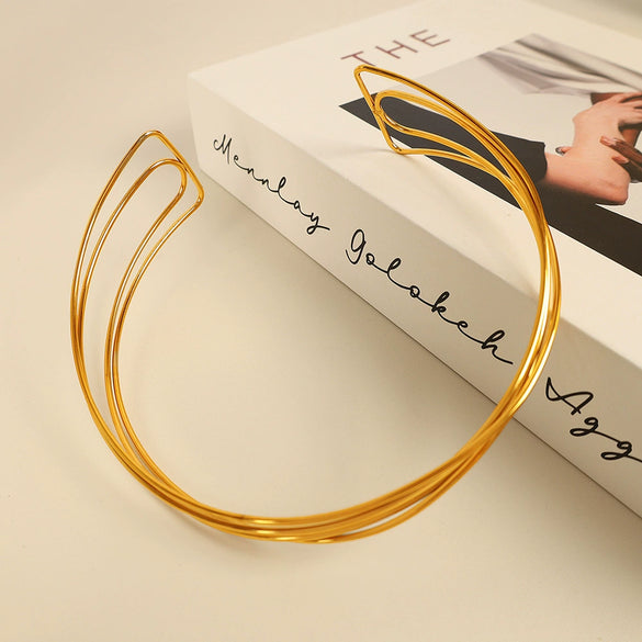 Necklace 316L Stainless Steel Cshaped Open Electroplating Fashion Jewelry For Women