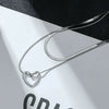 Necklace Titanium Steel Double Layer Overlapped Hollow Heart Style Polished Snake Bone Chain Unisex