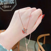 Necklace Titanium Steel Double Ring With Letters Numbers Text Electroplated For Women