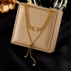 Necklace Titanium Steel Doublelayered Asymmetrical Pullout Chain Electroplating Women's Fashionable Cold Style