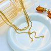Necklace Titanium Steel Doublelayered Asymmetrical Pullout Chain Electroplating Women's Fashionable Cold Style