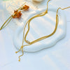 Necklace Titanium Steel Doublelayered Asymmetrical Pullout Chain Electroplating Women's Fashionable Cold Style