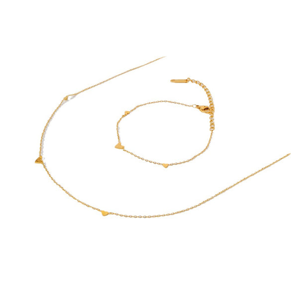Necklace Titanium Steel Electroplated 18K Gold Geometric Design Unisex
