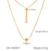 Necklace Titanium Steel Electroplated 18K Gold Inlaid Green Zircon Heart Shape For Women