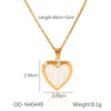 Necklace Titanium Steel Electroplated 18K Gold Inlaid Green Zircon Heart Shape For Women