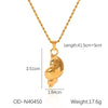 Necklace Titanium Steel Electroplated 18K Gold Inlaid Green Zircon Heart Shape For Women