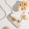 Necklace Titanium Steel Electroplated Starfish Shell Hammer Pattern Marine Ins Style For Women