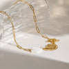 Necklace Titanium Steel Electroplated Starfish Shell Hammer Pattern Marine Ins Style For Women