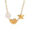 Necklace Titanium Steel Electroplated Starfish Shell Hammer Pattern Marine Ins Style For Women