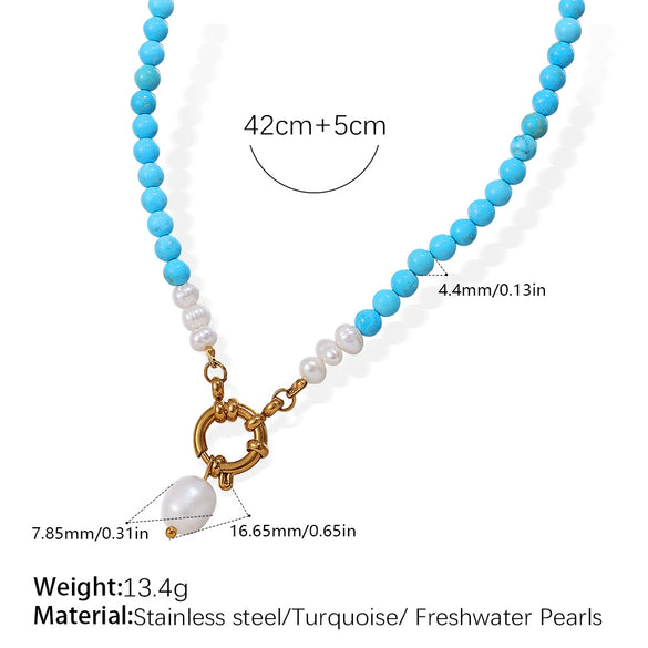 Necklace 316L Stainless Steel Electroplating Freshwater Pearl For Women