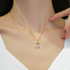 Necklace Titanium Steel Exaggerated Microinlaid Real Gold Electroplated Cartoon Geometric Style Accessories