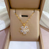 Necklace Titanium Steel Exaggerated Microinlaid Real Gold Electroplated Cartoon Geometric Style Accessories