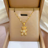 Necklace Titanium Steel Exaggerated Microinlaid Real Gold Electroplated Cartoon Geometric Style Accessories