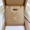 Necklace Titanium Steel Exaggerated Microinlaid Real Gold Electroplated Cartoon Geometric Style Accessories