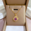 Necklace Titanium Steel Exaggerated Microinlaid Real Gold Electroplated Cartoon Geometric Style Accessories