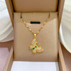 Necklace Titanium Steel Exaggerated Microinlaid Real Gold Electroplated Cartoon Geometric Style Accessories