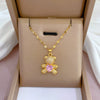 Necklace Titanium Steel Exaggerated Microinlaid Real Gold Electroplated Cartoon Geometric Style Accessories