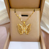 Necklace Titanium Steel Exaggerated Microinlaid Real Gold Electroplated Cartoon Geometric Style Accessories