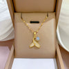 Necklace Titanium Steel Exaggerated Microinlaid Real Gold Electroplated Cartoon Geometric Style Accessories