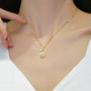 Necklace Titanium Steel Exaggerated Microinlaid Real Gold Electroplated Cartoon Geometric Style Accessories