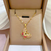 Necklace Titanium Steel Exaggerated Microinlaid Real Gold Electroplated Cartoon Geometric Style Accessories