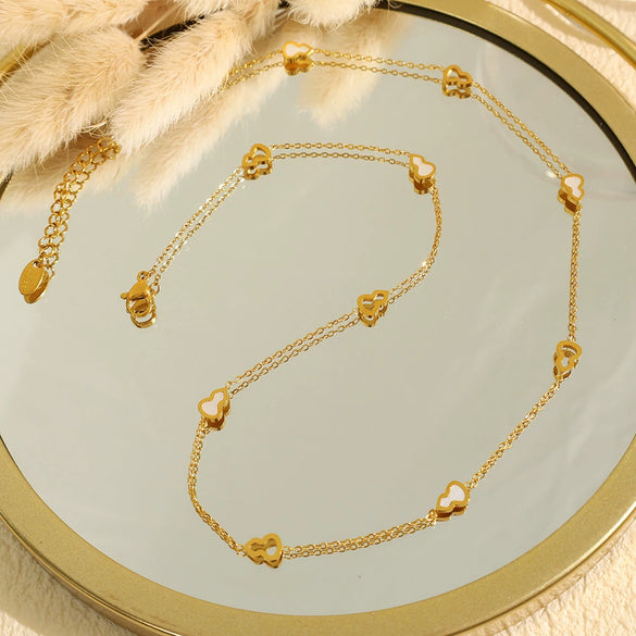 Necklace 316L Stainless Steel Fashion Ol Style Electroplating Plants And Flowers Design For Women