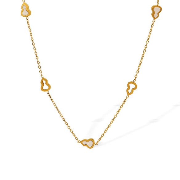 Necklace 316L Stainless Steel Fashion Ol Style Electroplating Plants And Flowers Design For Women