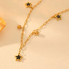 Necklace Titanium Steel Fiveleaf Flower Love Butterfly Geometric Electroplating For Women