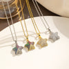 Necklace Titanium Steel Fivepointed Star Diamond Goldplated Jewelry For Women