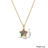 Necklace Titanium Steel Fivepointed Star Diamond Goldplated Jewelry For Women