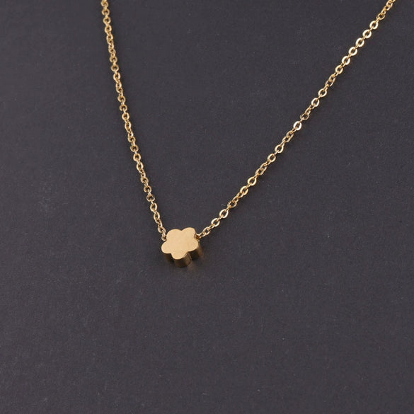 Necklace Titanium Steel Flower Electroplating Pendant
