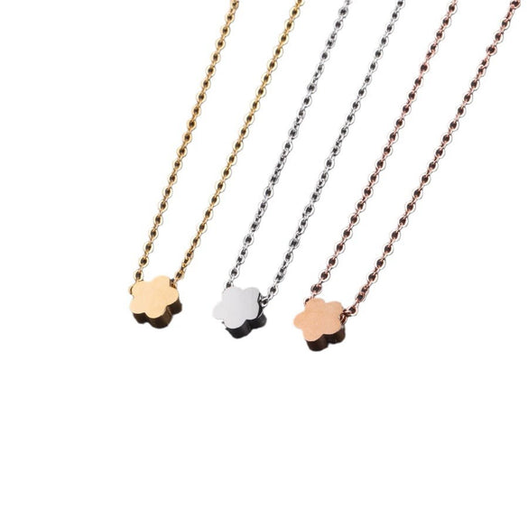 Necklace Titanium Steel Flower Electroplating Pendant