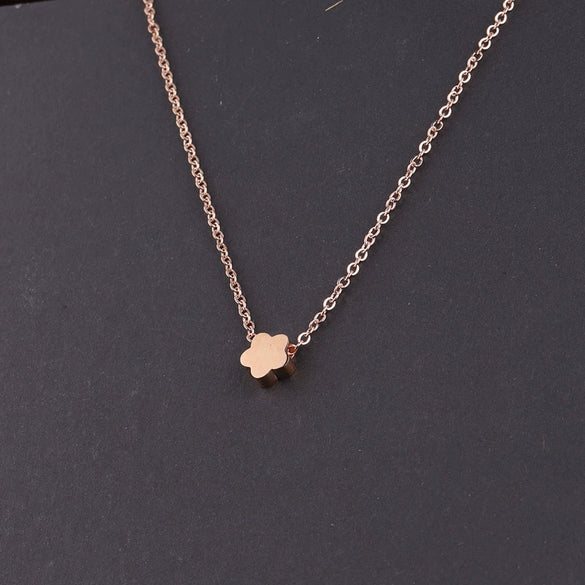 Necklace Titanium Steel Flower Electroplating Pendant
