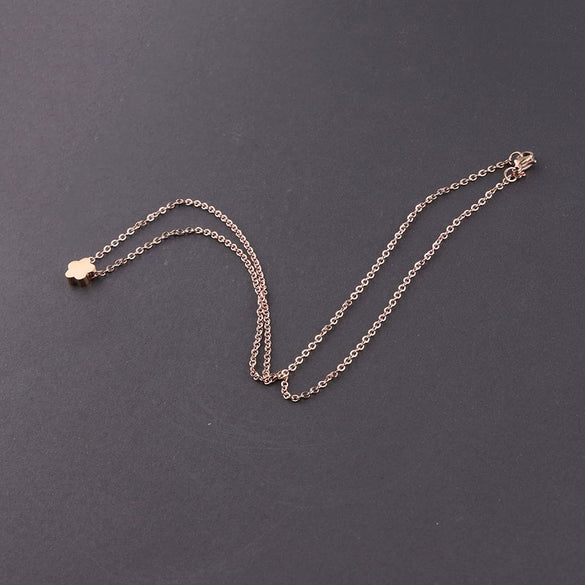 Necklace Titanium Steel Flower Electroplating Pendant