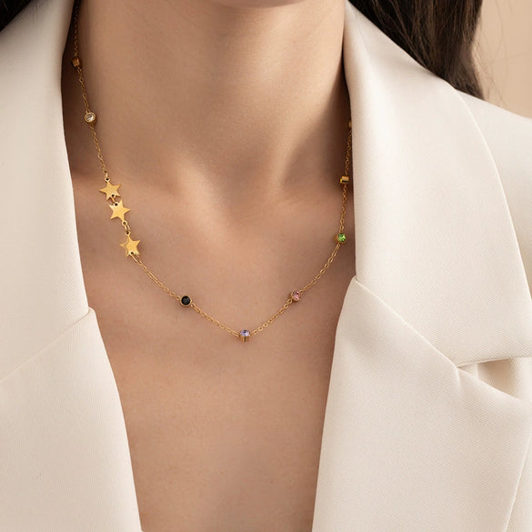 Necklace Titanium Steel Flower Pattern Electroplating Women's Fashion Simple