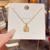 Necklace Titanium Steel Flower Pattern Mixed Gemstone Setting Zirconia Light Luxury Women's Accessories